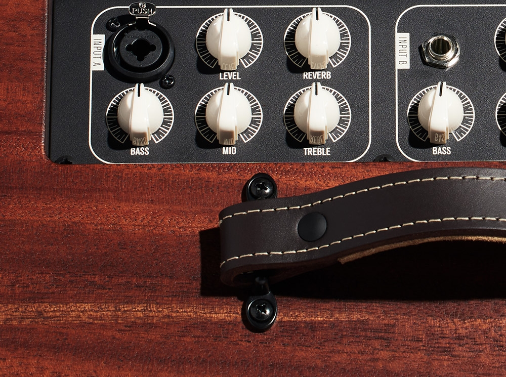 Close up on knobs on amp